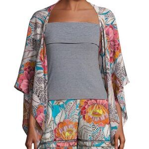 Trina Turk | Exquisite Floral Silk Kimono Top XS